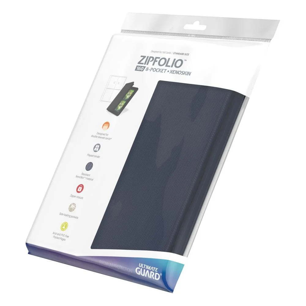 Ultimate Guard Zipfolio (160 double-sleeved cards) 8-Pocket 70 x 97 mm Xenoskin - Blue